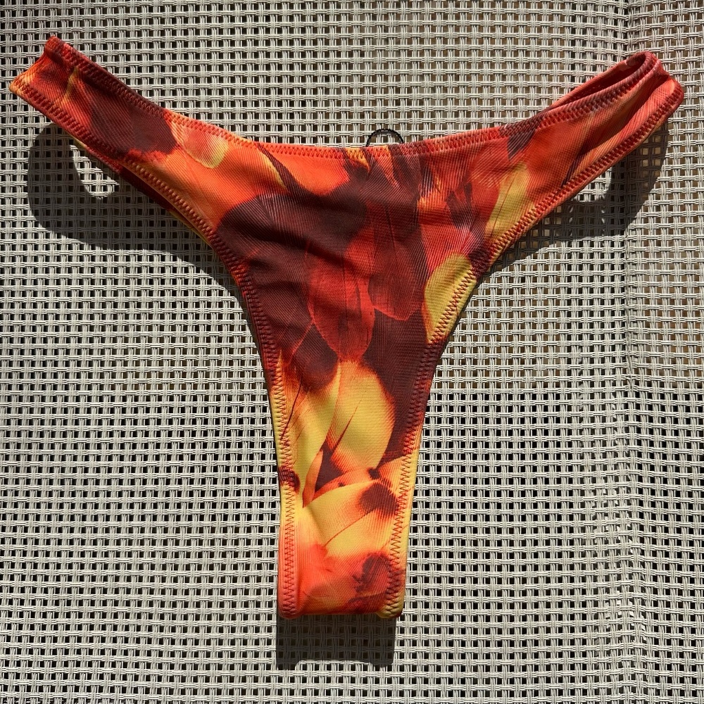 Melissa Simone Feather Tangerine Bikini Thong Brief